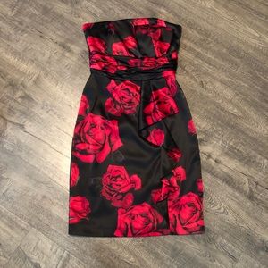White House Black Market Rose print dress | 2